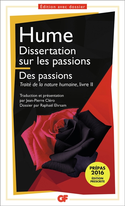 Dissertation sur les passions. Des passions : Traité de la nature humaine, livre II