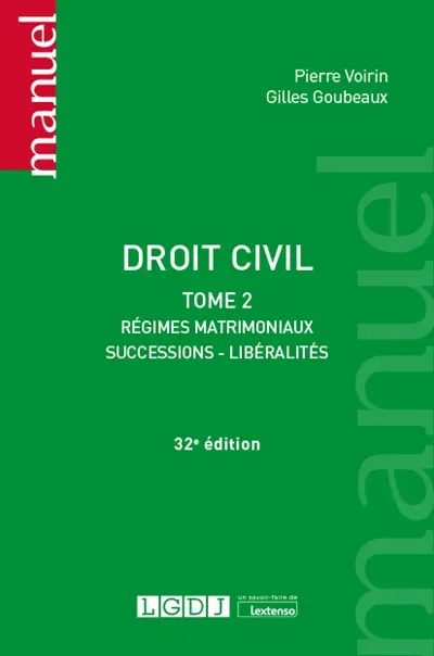 Droit civil. Vol. 2. Régimes matrimoniaux, successions, libéralités