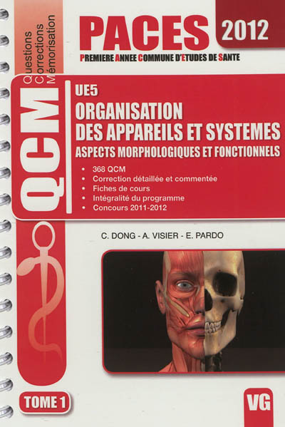 UE5 organisation des appareils et systèmes : aspects morphologiques et fonctionnels. Vol. 1