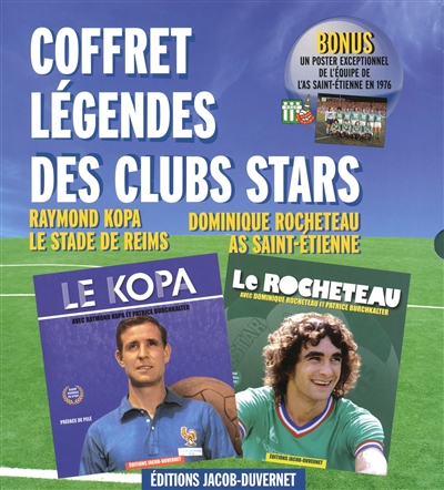 Coffret légendes des clubs stars : Raymond Kopa, Stade de Reims, Dominique Rocheteau, AS Saint-Etienne