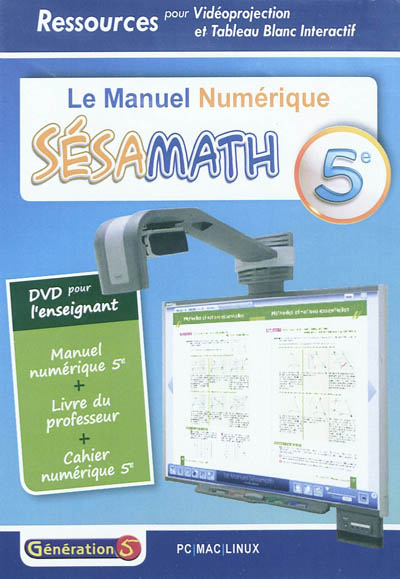 Le manuel numérique Sésamath 5e : DVD pour l'enseignant