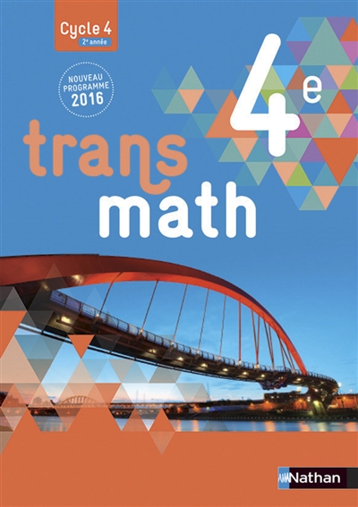 Transmath, 4e : nouveau programme 2016