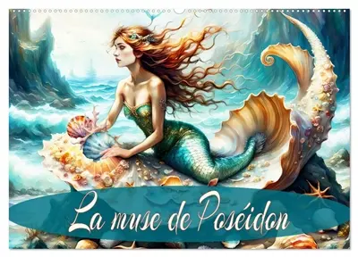 La muse de Poséidon (Calendrier mural 2026 DIN A2 vertical), CALVENDO calendrier mensuel : Une année avec une sirène enchanteresse sur la plage.