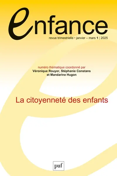 Enfance, n° 1 (2025). La citoyenneté des enfants
