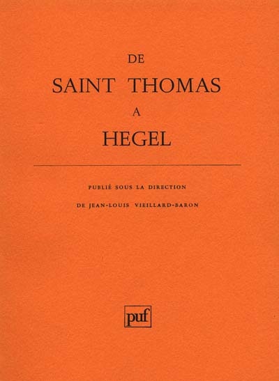 De saint Thomas à Hegel
