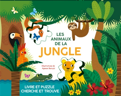 Les animaux de la jungle : livre et puzzle cherche et trouve