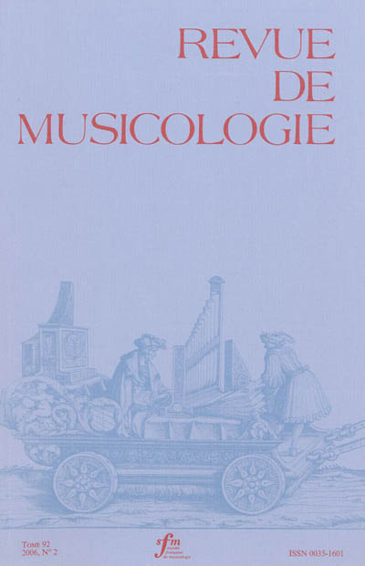 Revue de musicologie, n° 2 (2006)
