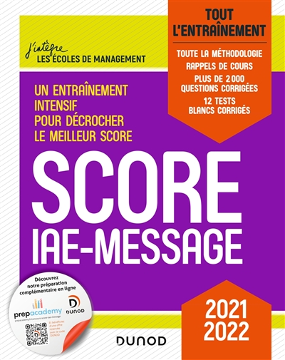 Score IAE-Message : tout l'entraînement : 2021-2022