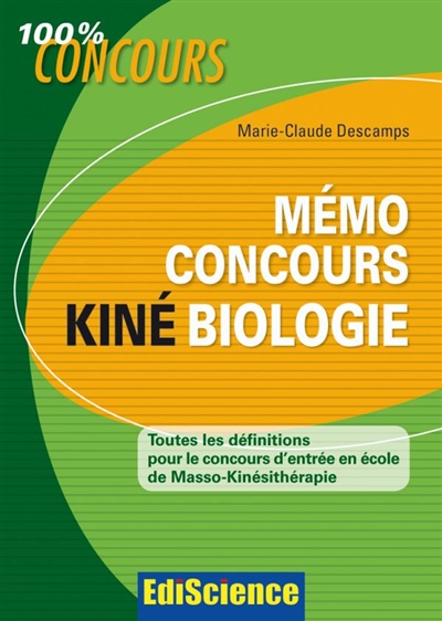Mémo concours kiné biologie : toutes les définitions pour le concours d'entrée en école de masso-kinésithérapie