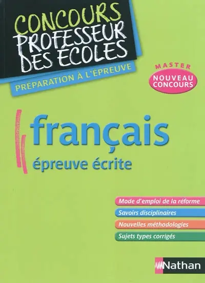 Français : épreuve écrite : nouveau concours master