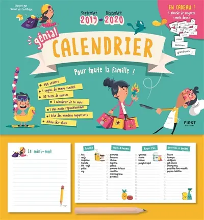 Génial calendrier pour toute la famille ! : septembre 2019-décembre 2020