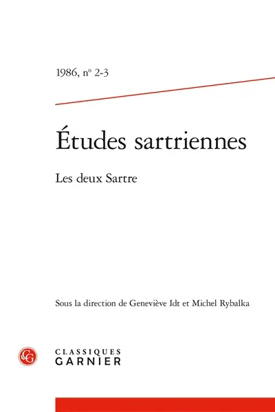Etudes sartriennes, n° 2-3. Les deux Sartre