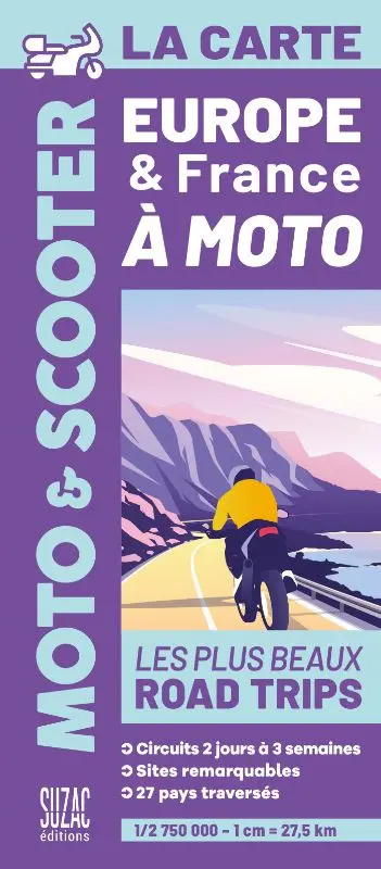 La carte moto & scooters : Europe & France à moto : les plus beaux road trips
