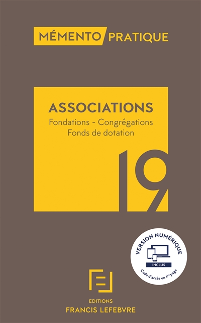 Associations : fondations, congrégations, fonds de dotation : 2019