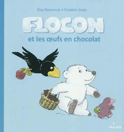 Flocon et les oeufs en chocolat