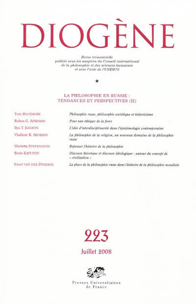 Diogène, n° 223. La...