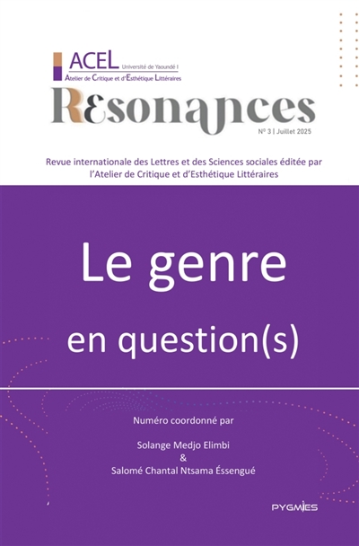 Résonances Vol. 3 : Le genre en question(s)