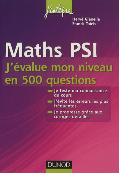 Maths PSI : j'évalue mon niveau en 500 questions