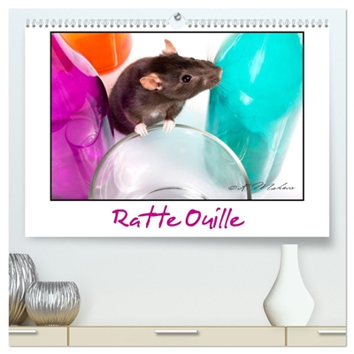 Ratte Ouille (Calendrier mural 2026 DIN A2 vertical) calendrier de bureau : Gentille muridée