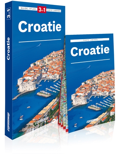 croatie : 3 en 1 : guide, atlas, carte laminée
