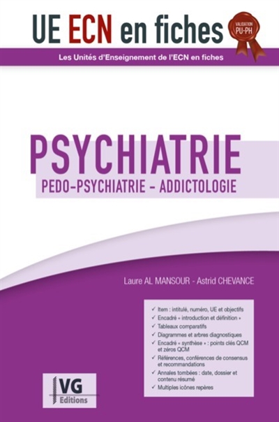 Psychiatrie : pédo-psychiatrie, addictologie : validation PU-PH