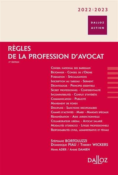 Règles de la profession d'avocat : 2022-2023