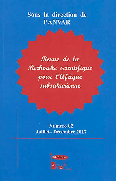 Revue de la recherche scientifique pour l'Afrique subsaharienne, n° 2
