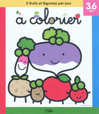 5 fruits et légumes par jour à colorier