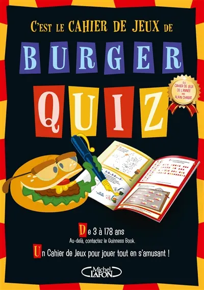 C'est le cahier de jeux de Burger Quiz