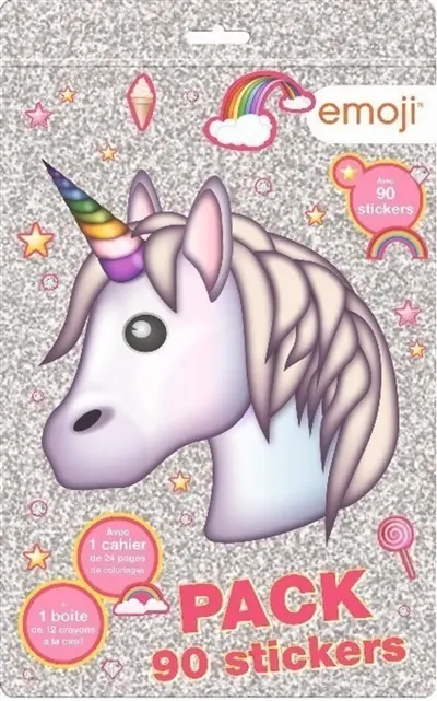 Licorne emoji : pack 90 stickers