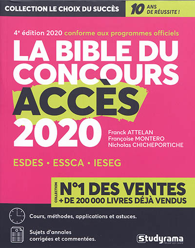 La bible du concours Accès 2020 : ESDES, ESSCA, IESEG