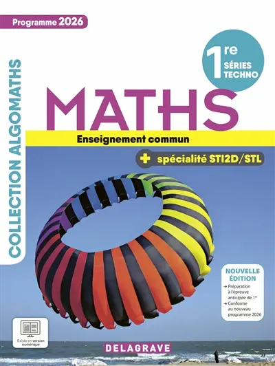 Maths enseignement commun : 1re séries techno + spécialité STI2D-STL : programme 2026