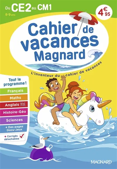 Cahier de vacances Magnard du CE2 au CM1, 8-9 ans : tout le programme !
