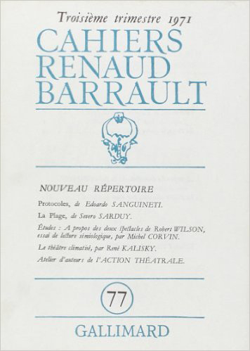 Cahiers Renaud-Barrault, n° 77. Nouveau répertoire