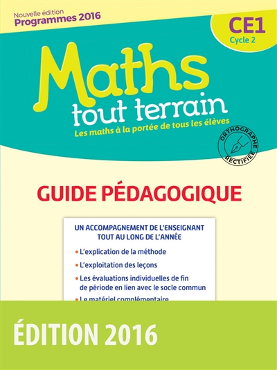 Maths tout terrain Ce Guide pédagogique