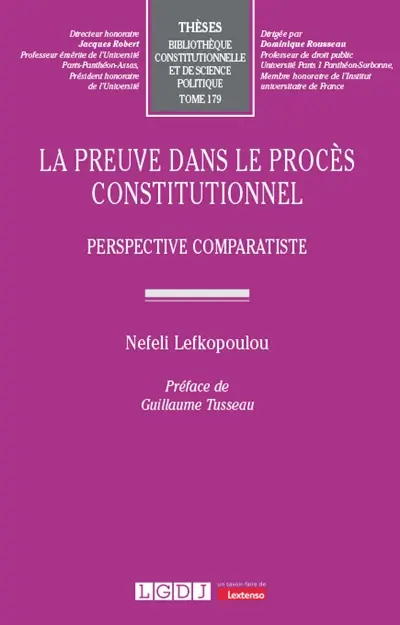 La preuve dans le procès constitutionnel : perspective comparatiste