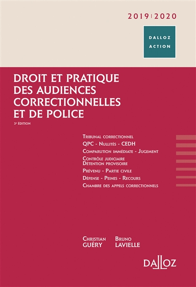 Droit et pratique des audiences correctionnelles et de police 2019-2020