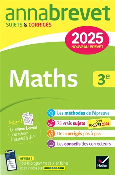 Maths 3e : nouveau brevet 2025