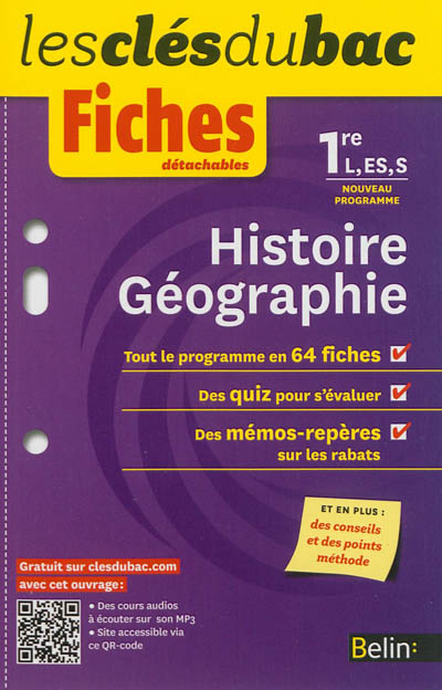 Histoire géographie 1re L, ES, S : nouveau programme