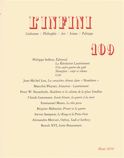 Infini (L'), n° 109