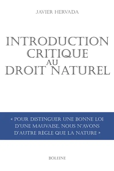 Introduction critique au droit naturel