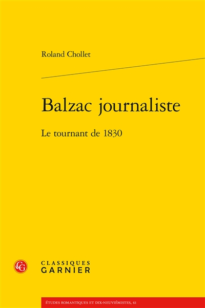 Balzac journaliste : le tournant de 1830
