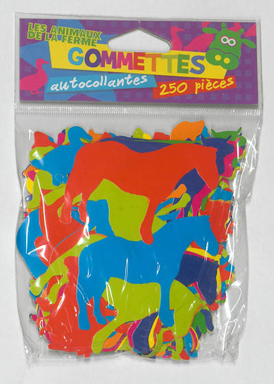 Gommettes autocollantes les animaux de la ferme : 250 pièces