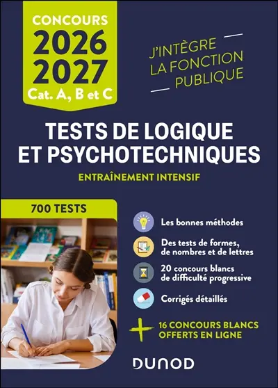 Entraînement intensif aux tests de logique et psychotechniques : catégories A, B et C, 2026-2027