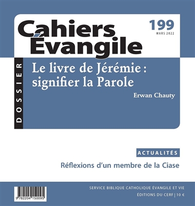 cahiers evangile, n° 199. le livre de jérémie : signifier la parole