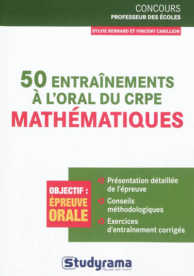50 entraînements à l'oral du CRPE : mathématiques