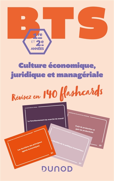 Culture économique, juridique et managériale, BTS 1re et 2e années : révisez en 140 flashcards