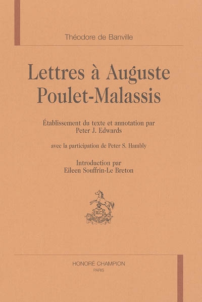 Lettres à Auguste Poulet-Malassis