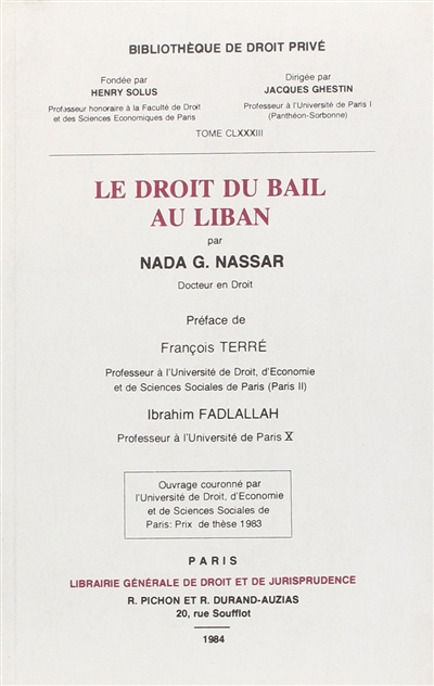 Le Droit du bail au Liban