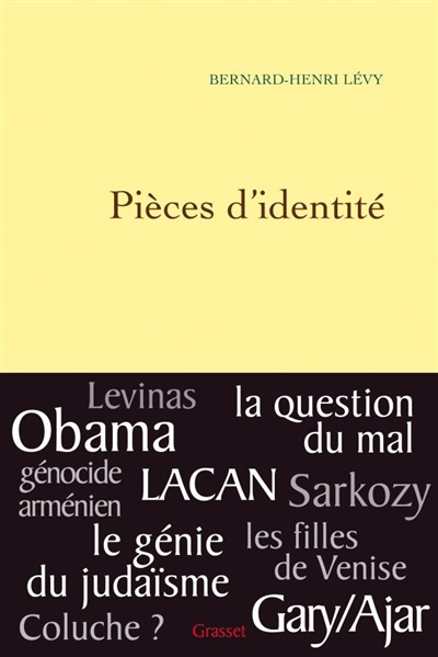 Questions de principe. Vol. 11. Pièces d'identité : textes et interventions, 2004-2009